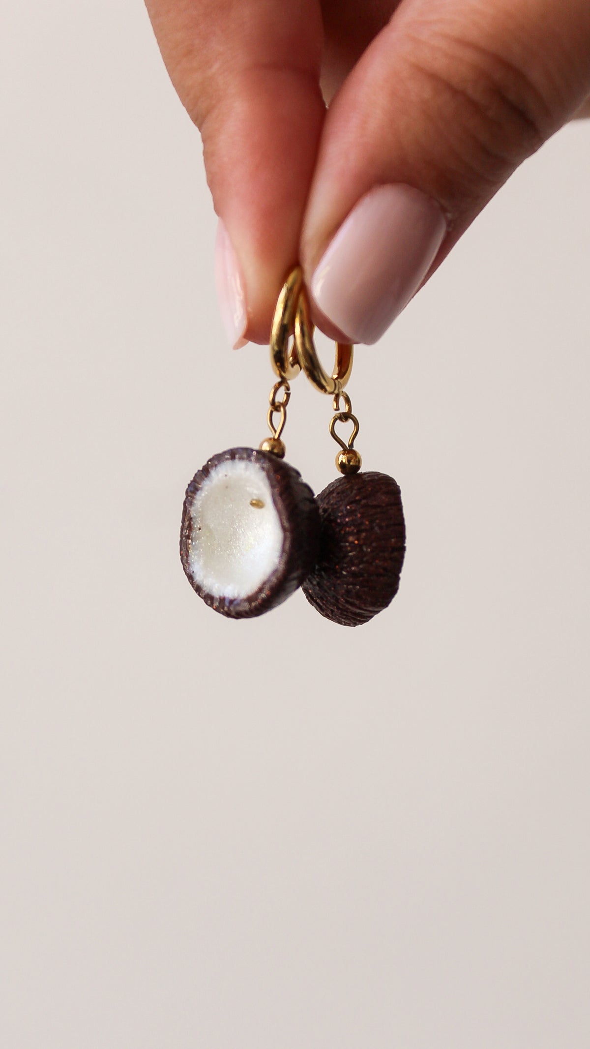 Boucles d'Oreilles Noix de Coco - Collection Sous les Tropiques