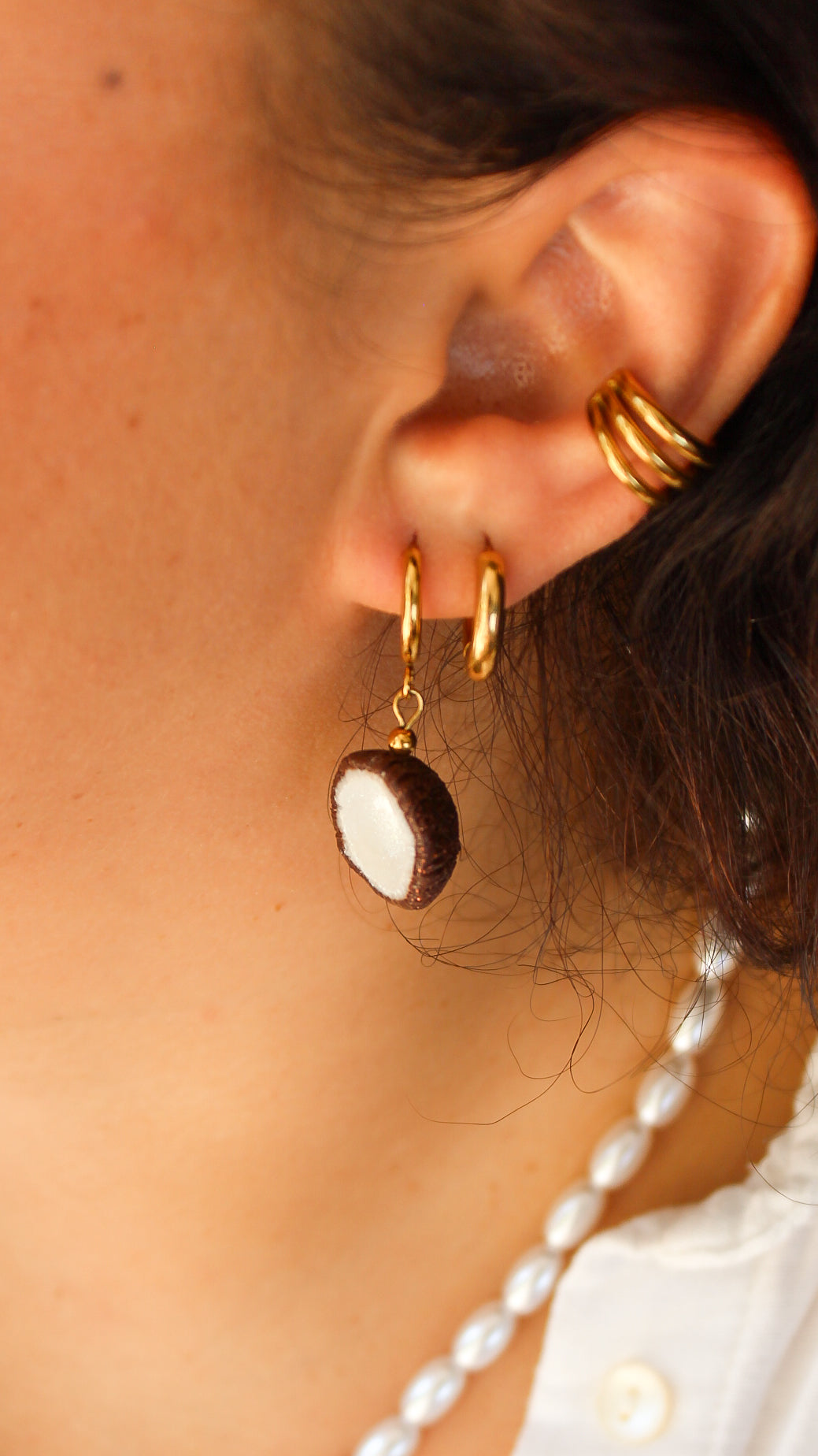 Boucles d'Oreilles Noix de Coco - Collection Sous les Tropiques