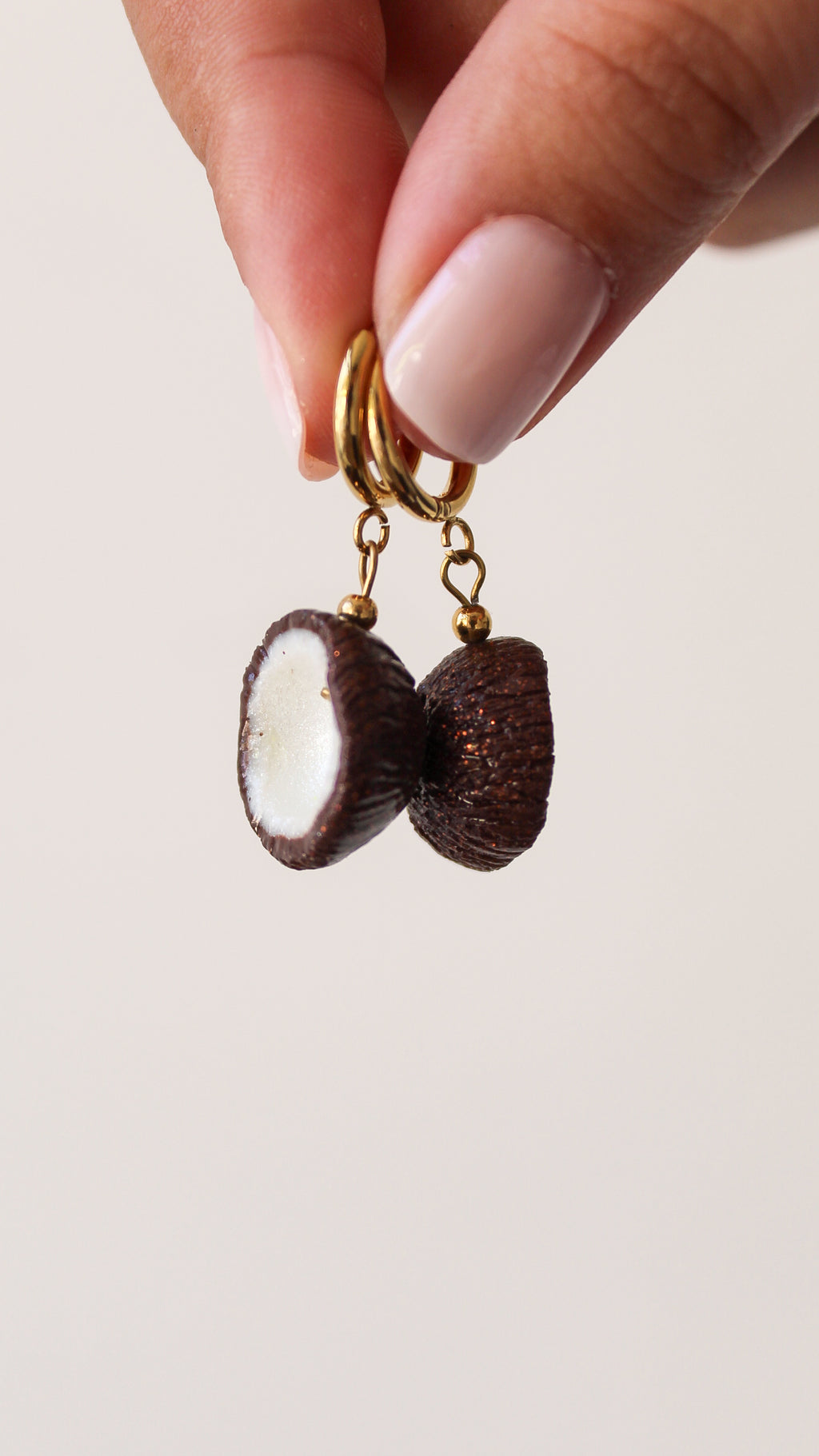 Boucles d'Oreilles Noix de Coco - Collection Sous les Tropiques