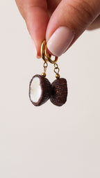 Boucles d'Oreilles Noix de Coco - Collection Sous les Tropiques
