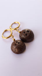 Boucles d'Oreilles Noix de Coco - Collection Sous les Tropiques