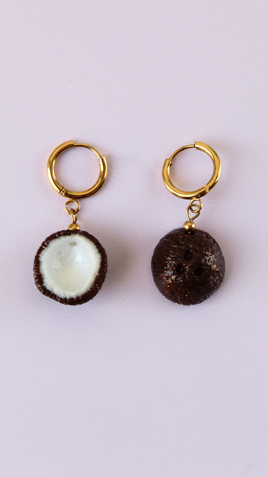 Boucles d'Oreilles Noix de Coco - Collection Sous les Tropiques