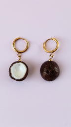 Boucles d'Oreilles Noix de Coco - Collection Sous les Tropiques