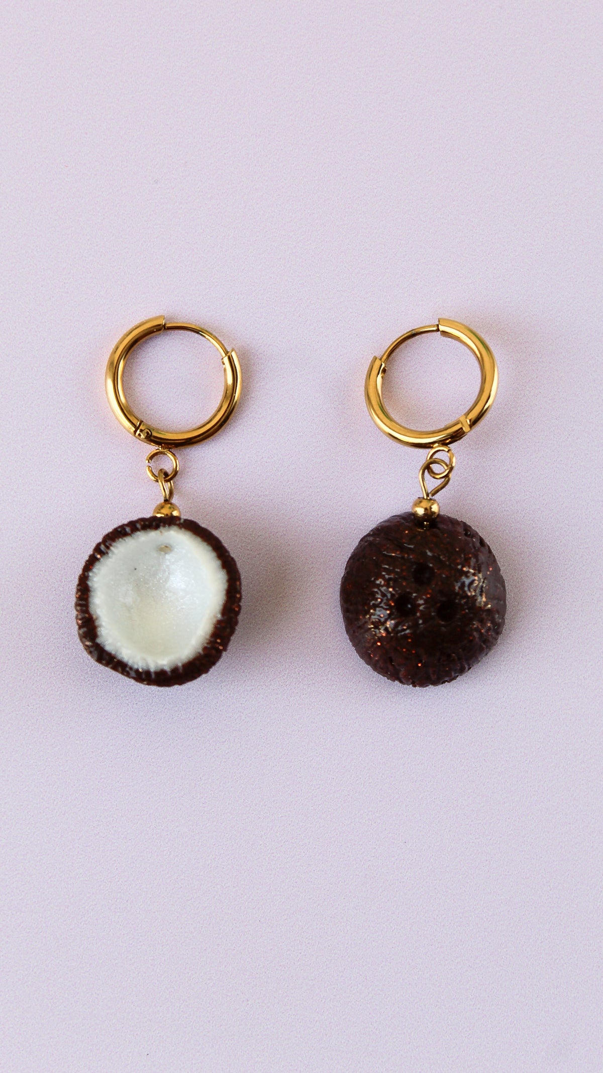 Boucles d'Oreilles Noix de Coco - Collection Sous les Tropiques