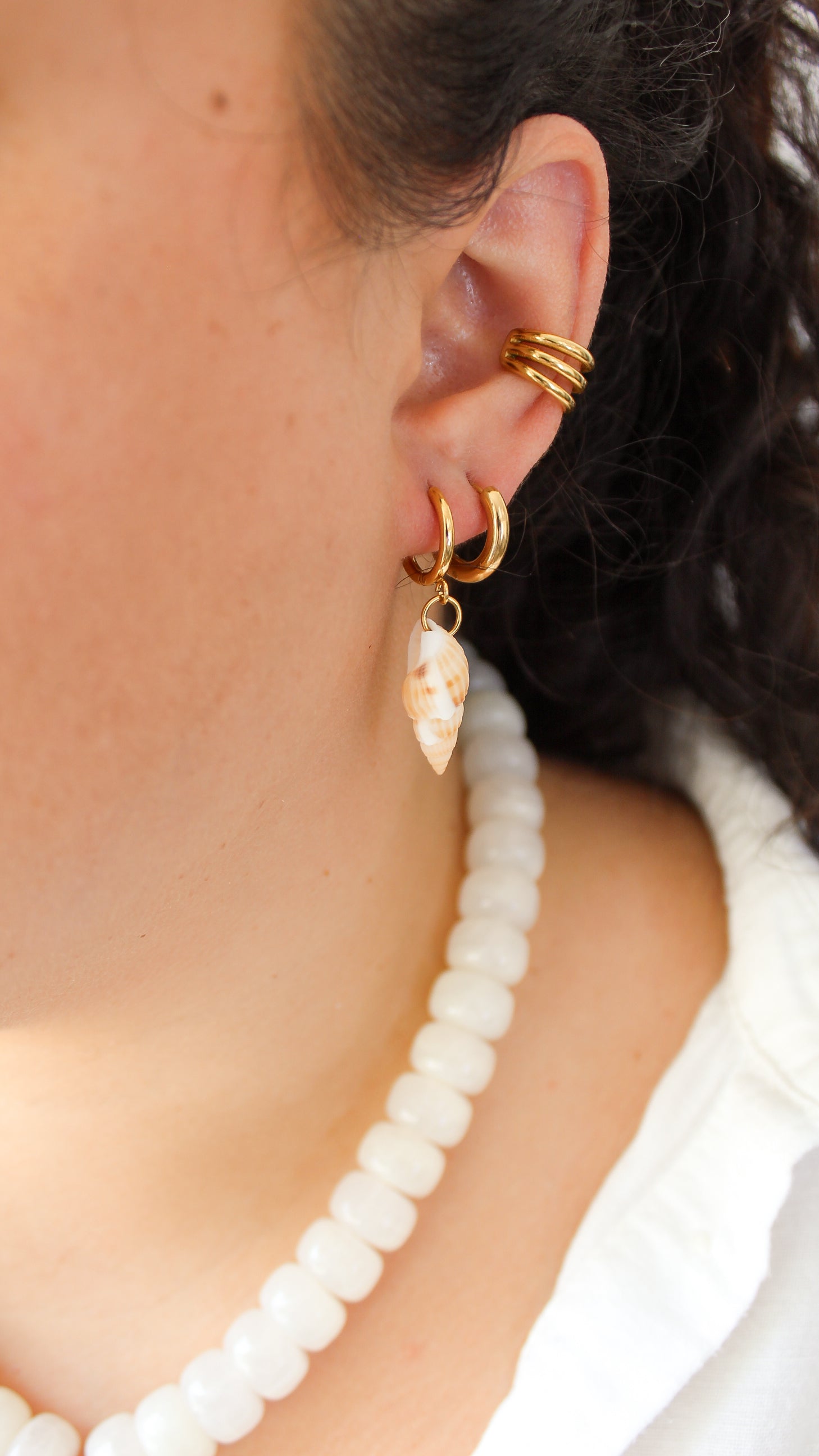 Boucles d'Oreilles Coquillage Spirale - Collection Sous l'Océan