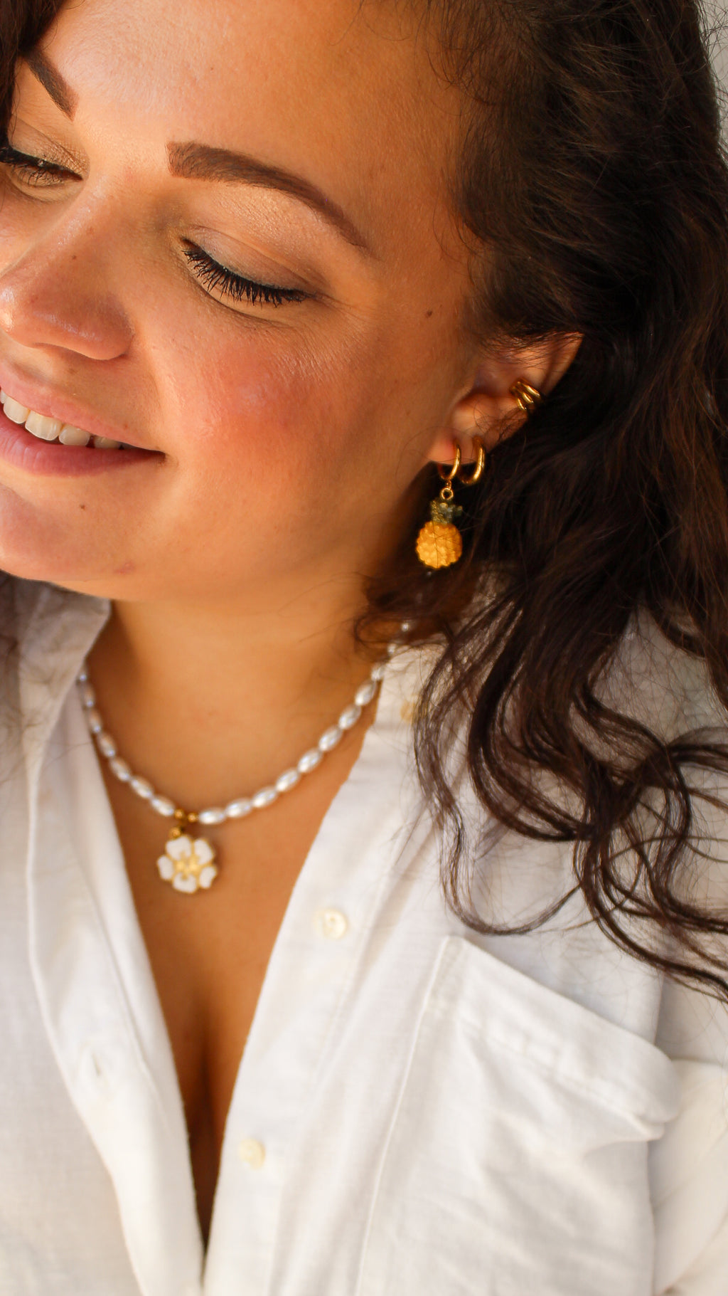 Boucles d'Oreilles Ananas - Collection Sous les Tropiques