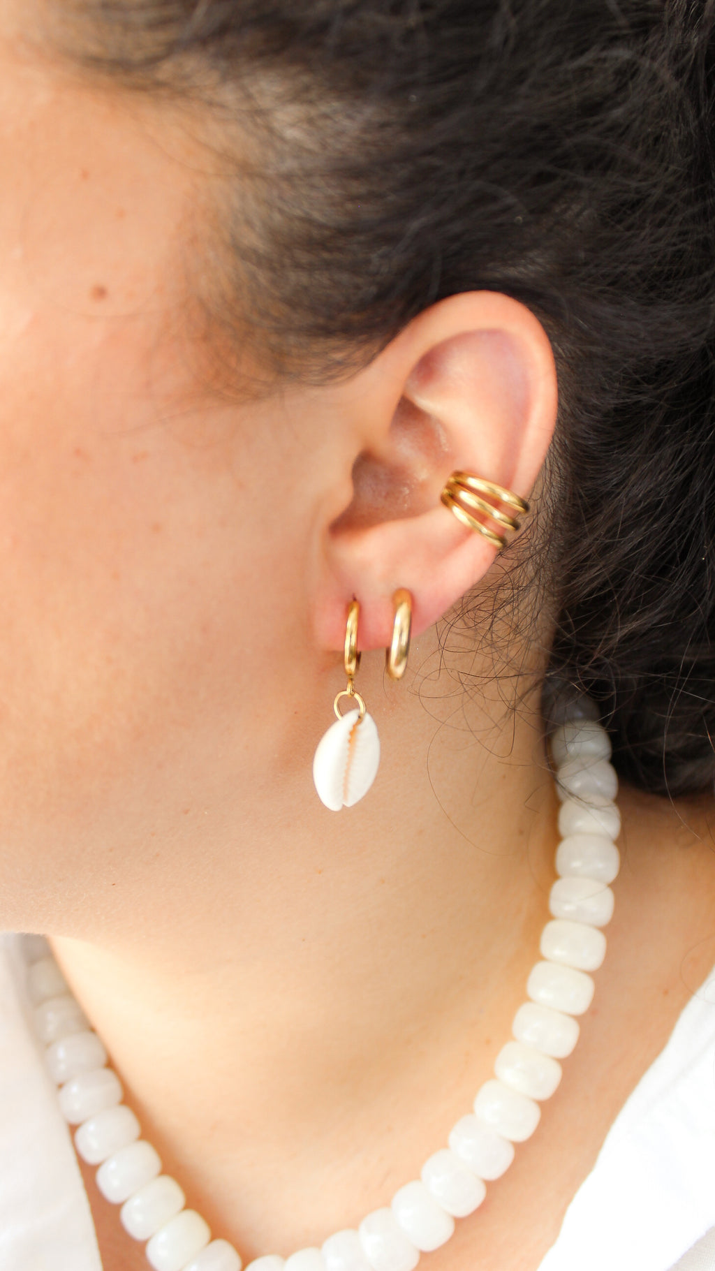 Boucles d'Oreilles Coquillage Cauri - Collection Sous l'Océan