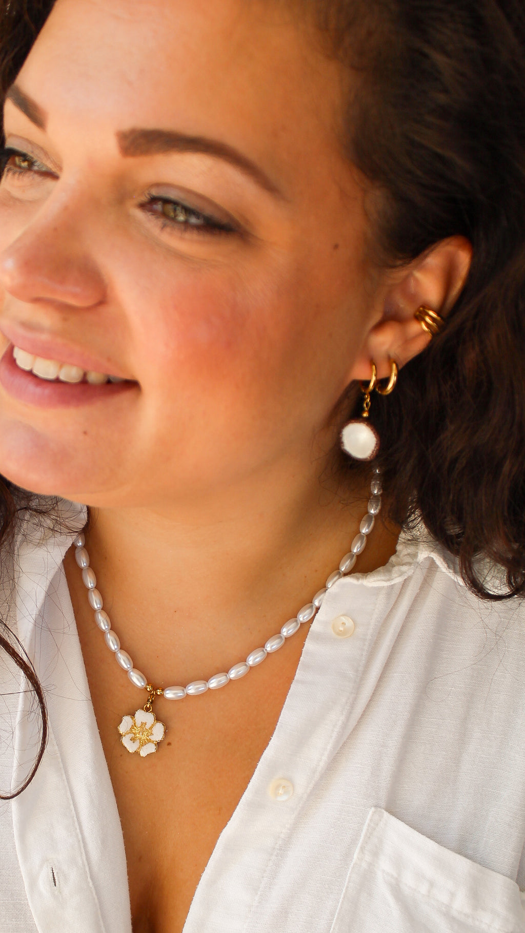 Boucles d'Oreilles Noix de Coco - Collection Sous les Tropiques